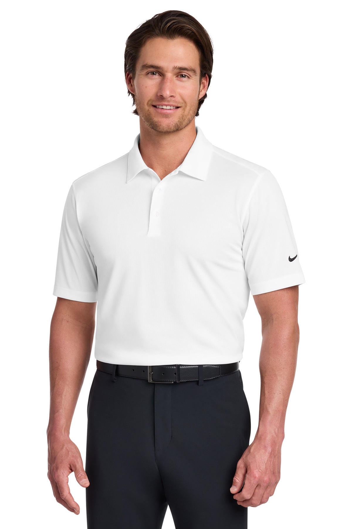 Nike Dri-FIT Vertical Mesh Polo – White