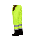 Reflective Apparel Hi-Vis Breathable Waterproof Safety Rain Pants, ANSI Class E, Lime/Black