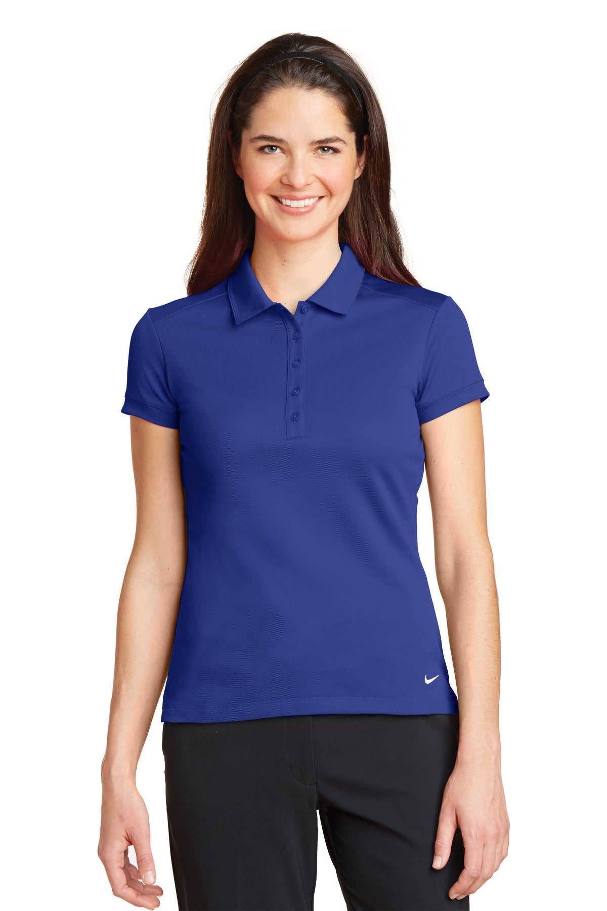 Nike Women's Dri-FIT Solid Icon Pique Modern Fit Polo – Deep Royal Blue