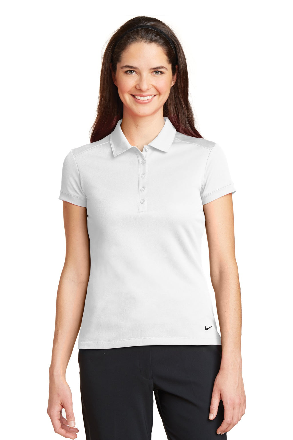 Nike Women's Dri-FIT Solid Icon Pique Modern Fit Polo – White