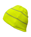 Reflective Apparel Hi-Vis Cuffed Beanie with Reflective Thread, Lime