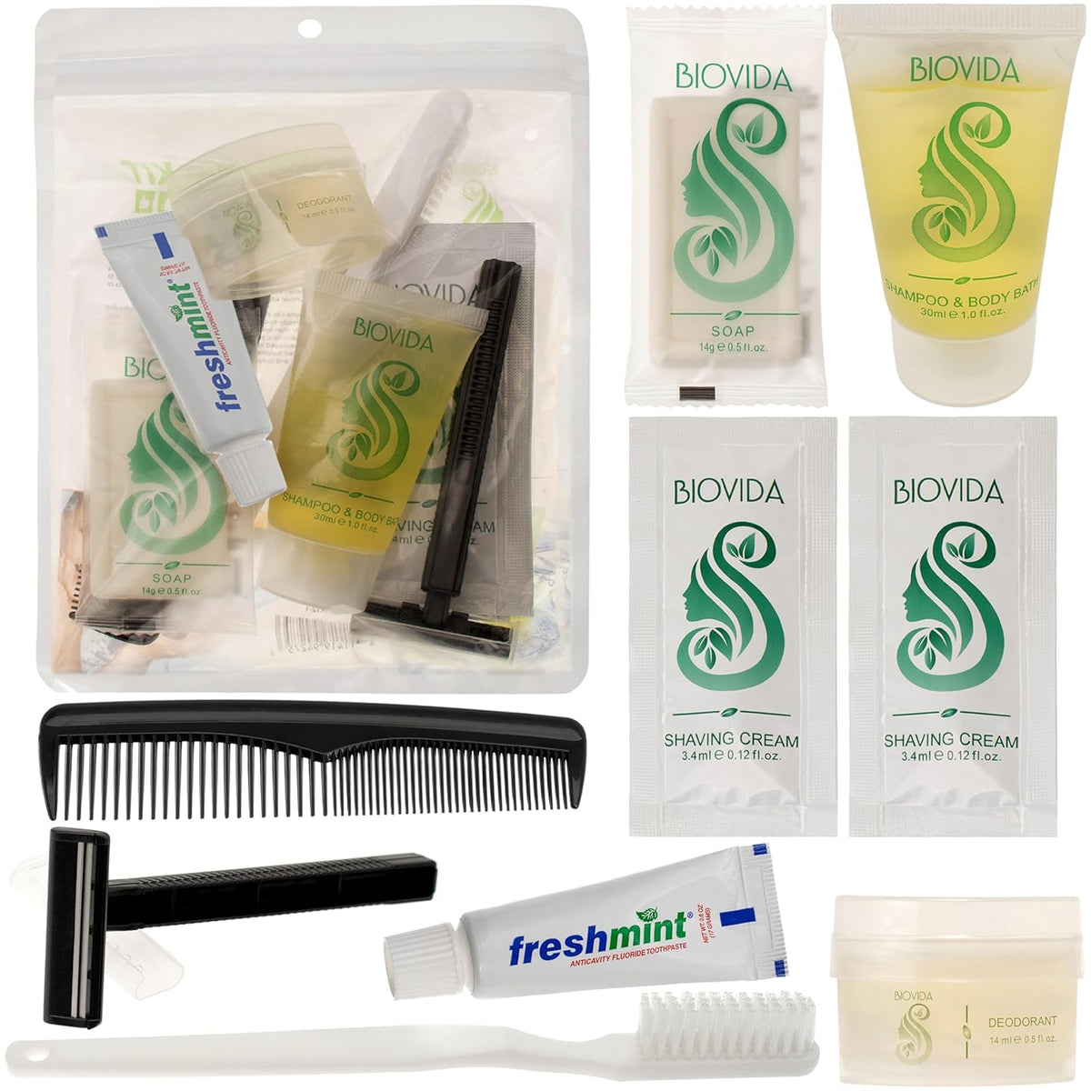Biovida Deluxe Hygiene Kit, 9-Piece, 96/Case