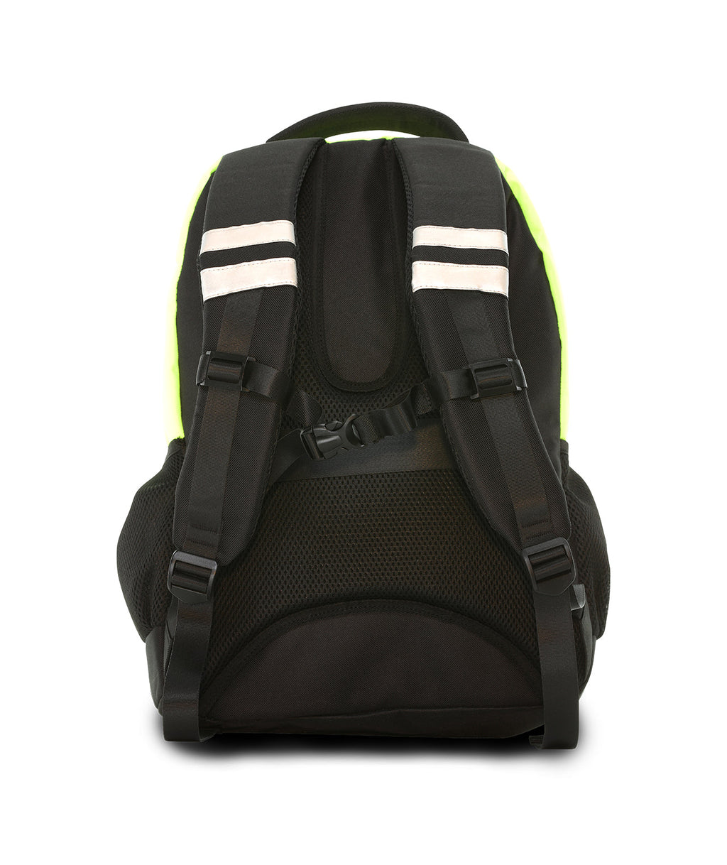 Hi-Vis Padded Laptop Safety Backpack 931STLM – Lime – back