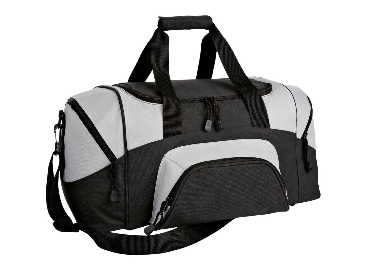 Port Authority Small Colorblock Sport Duffel – Black/Grey