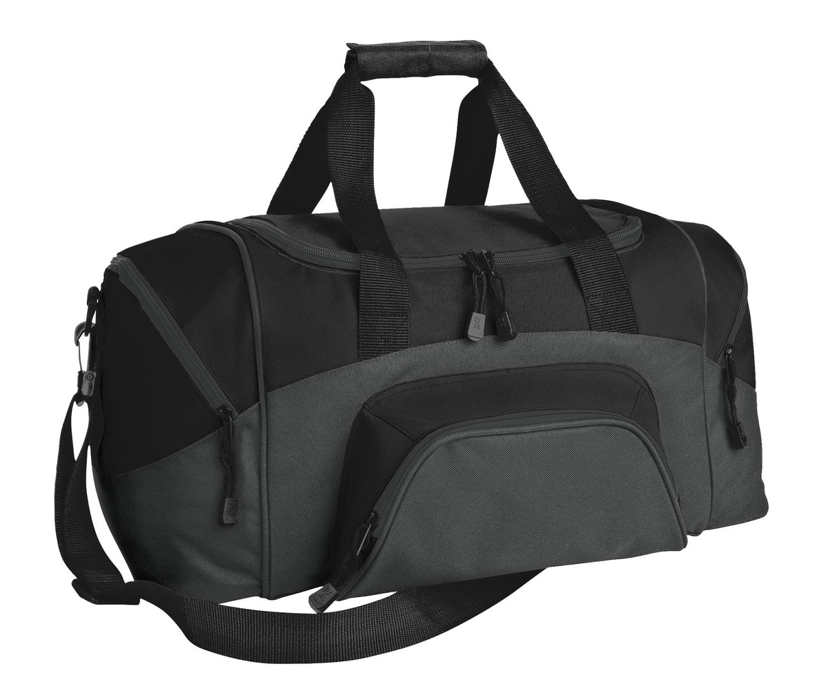 Port Authority Small Colorblock Sport Duffel – Black/Dark Charcoal