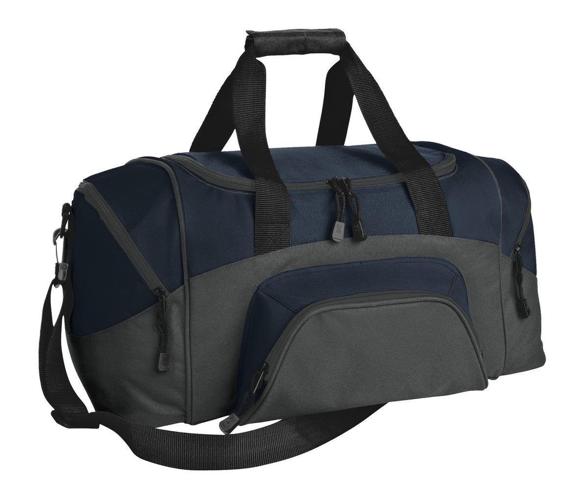 Port Authority Small Colorblock Sport Duffel – Navy/Dark Charcoal