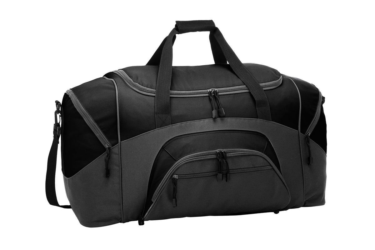 Port Authority Standard Colorblock Sport Duffel – Heather Grey/Black