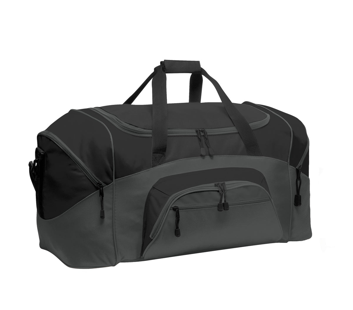 Port Authority Standard Colorblock Sport Duffel – Black/Dark Charcoal