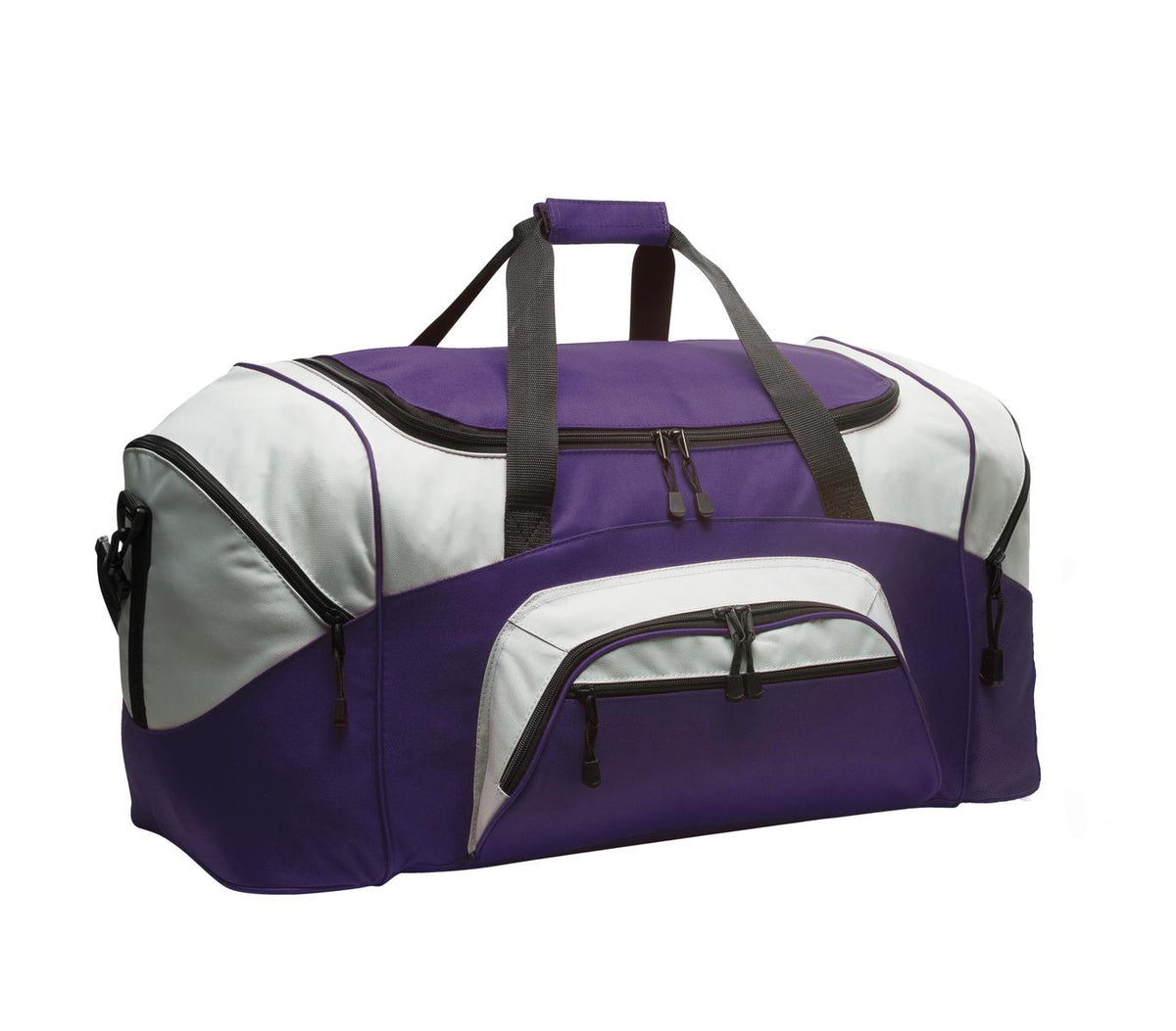 Port Authority Standard Colorblock Sport Duffel – Purple/Grey