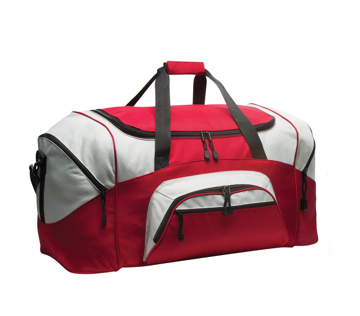 Port Authority Standard Colorblock Sport Duffel – Red/Grey
