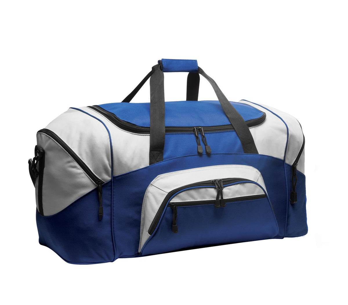 Port Authority Standard Colorblock Sport Duffel – True Royal/Grey