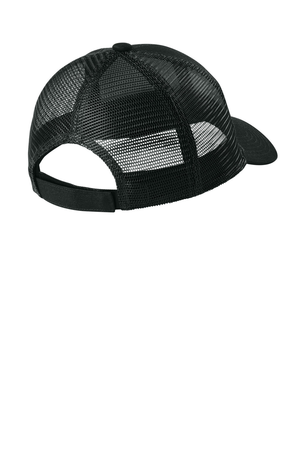 Port Authority Adjustable Mesh Back Cap – Black – flat back