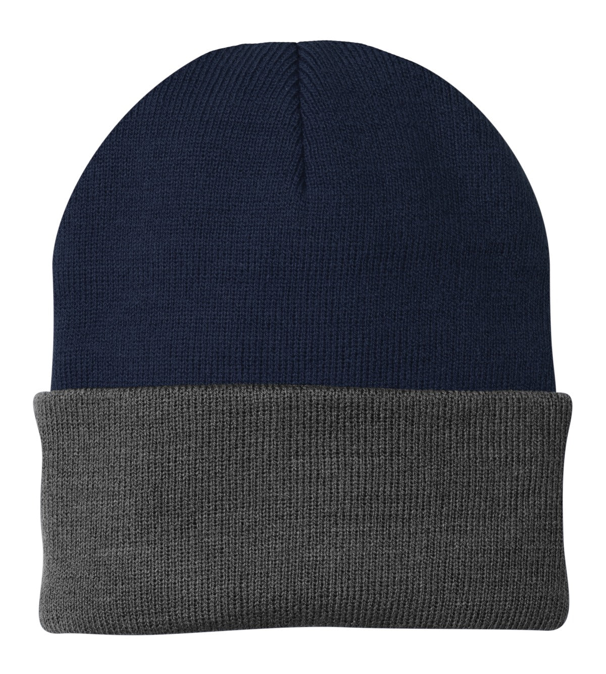 Port Authority Knit Cap – Navy/Athletic Oxford