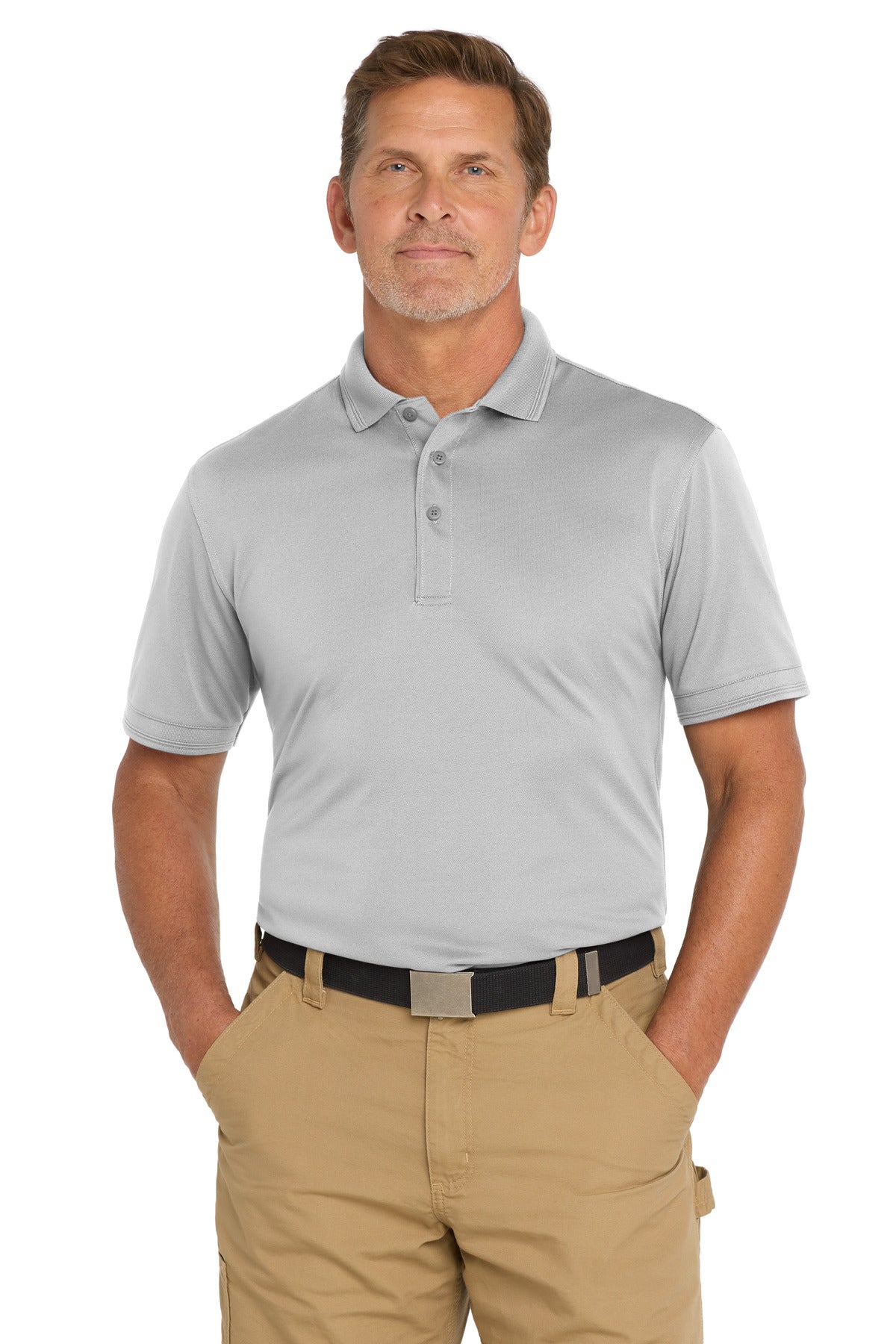 CornerStone Industrial Snag-Proof Pique Polo – Light Grey