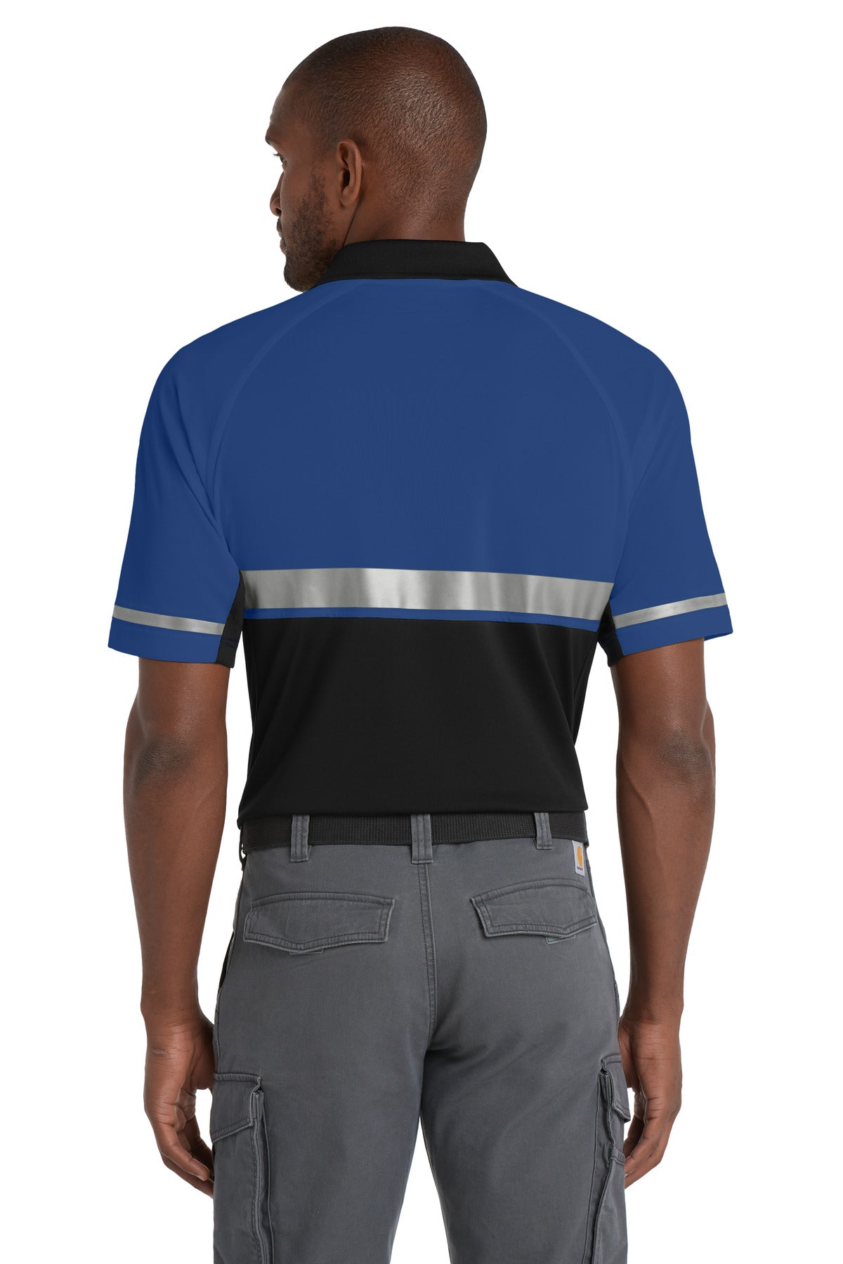 CornerStone Select Lightweight Snag-Proof Enhanced Visibility Polo – Royal/Black – back