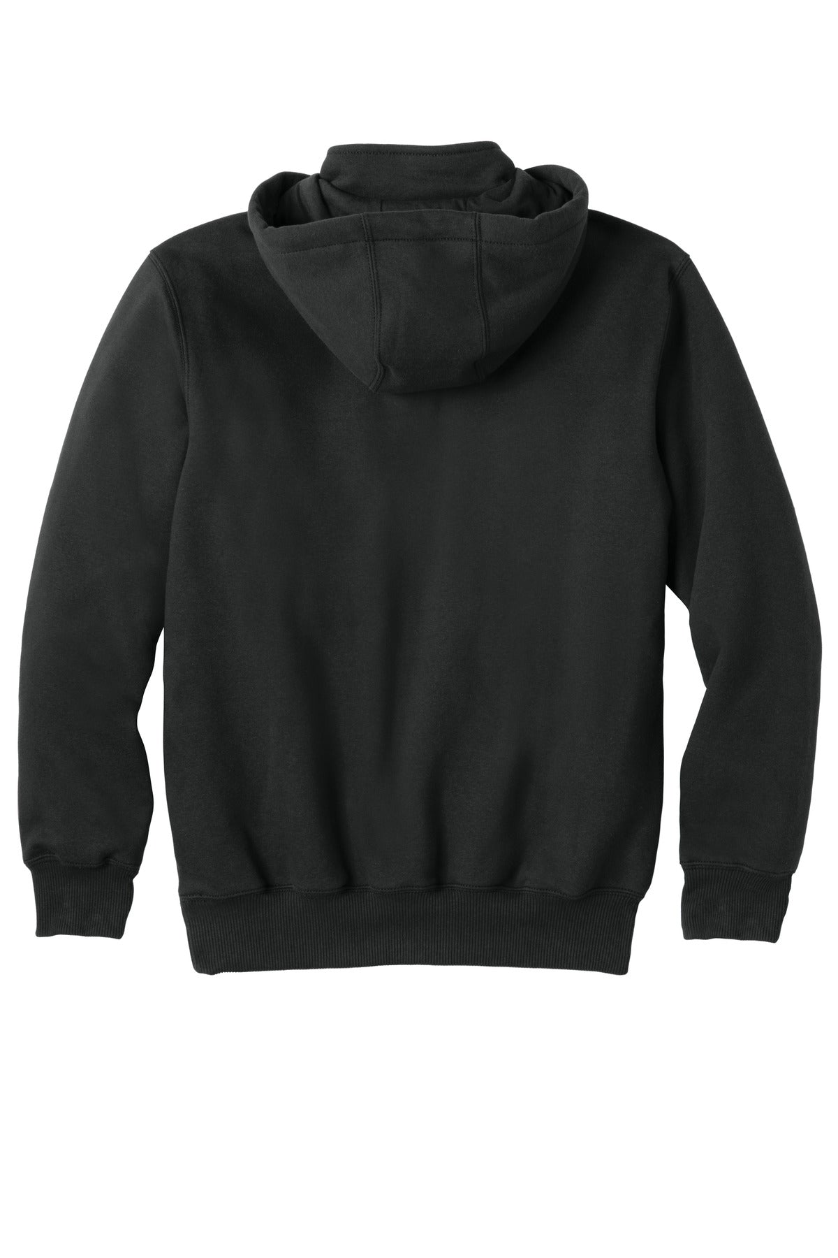 Carhartt Rain Defender Paxton Heavyweight Hooded Zip Mock Sweatshirt – Black – flat back