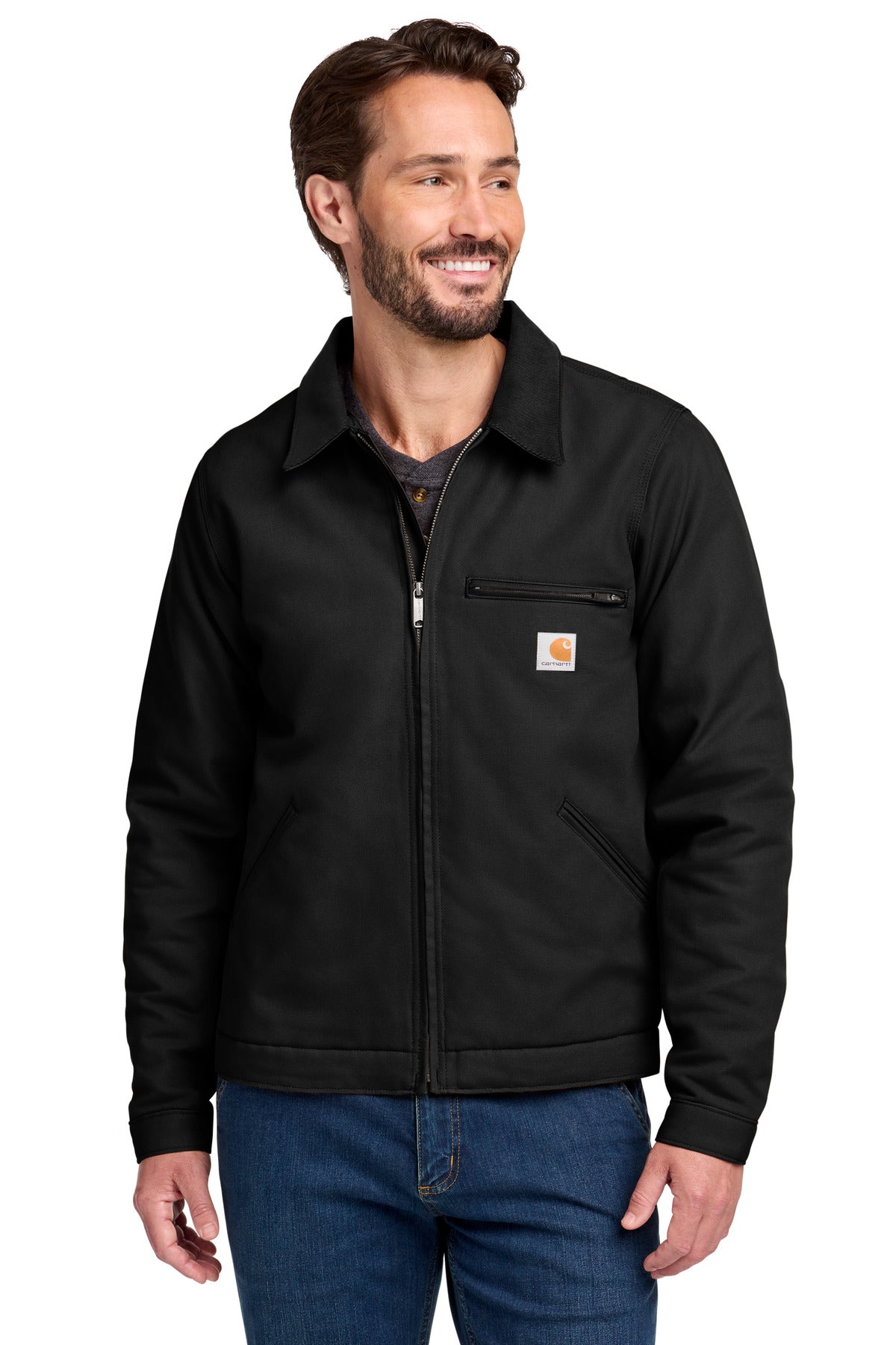 Carhartt Duck Detroit Jacket – Black – front