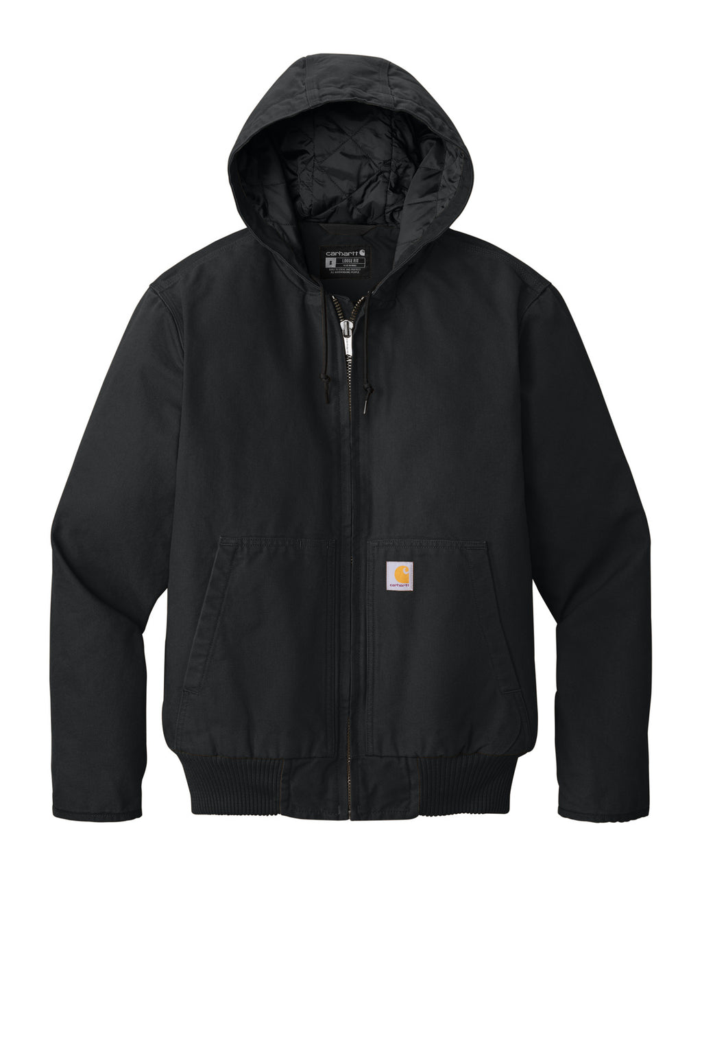 Carhartt Washed Duck Active Jac – Black – flat front