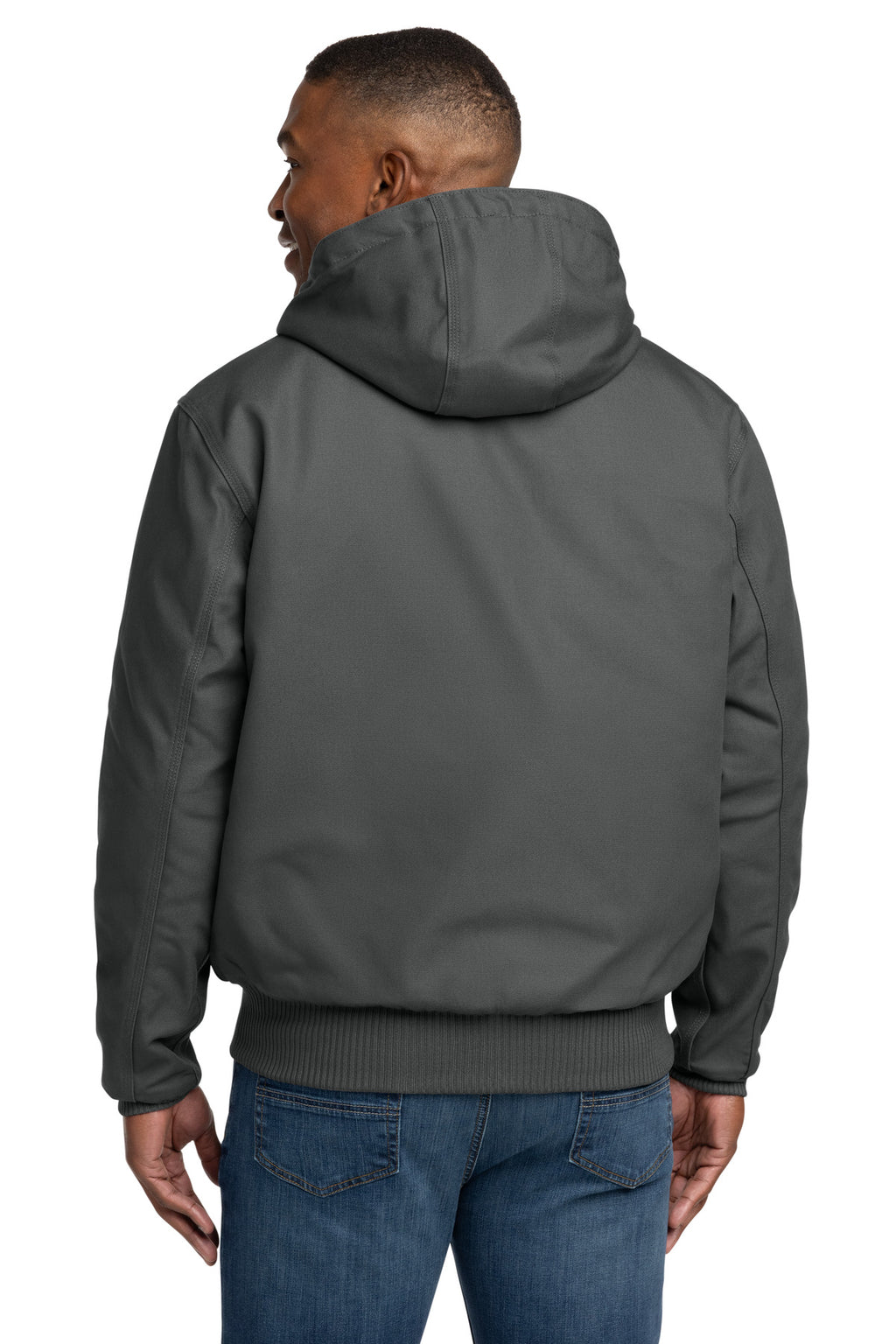 Carhartt Quilted-Flannel-Lined Duck Active Jac – Gravel – back