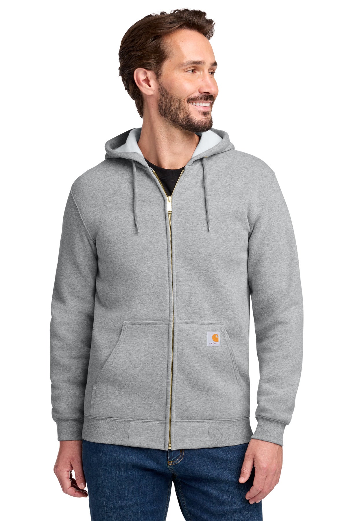 Carhartt Midweight Hooded Zip-Front Sweatshirt – Heather Grey