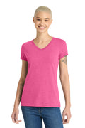 District Women's Perfect Tri V-Neck Tee – Fuchsia Frost