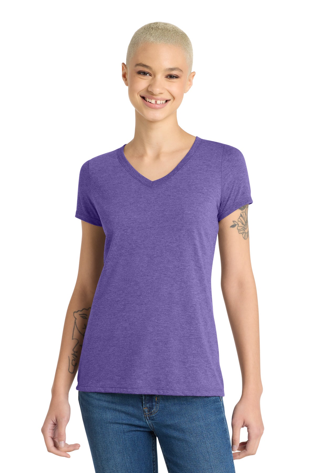District Women's Perfect Tri V-Neck Tee – Purple Frost