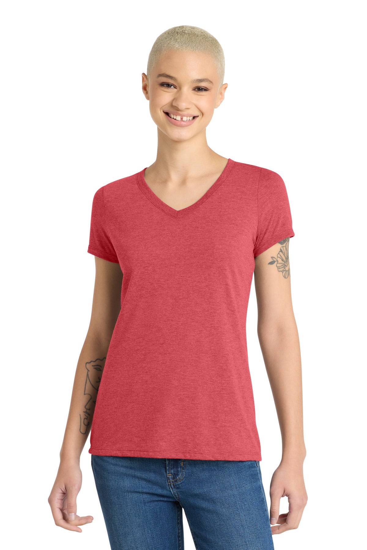 District Women's Perfect Tri V-Neck Tee – Red Frost