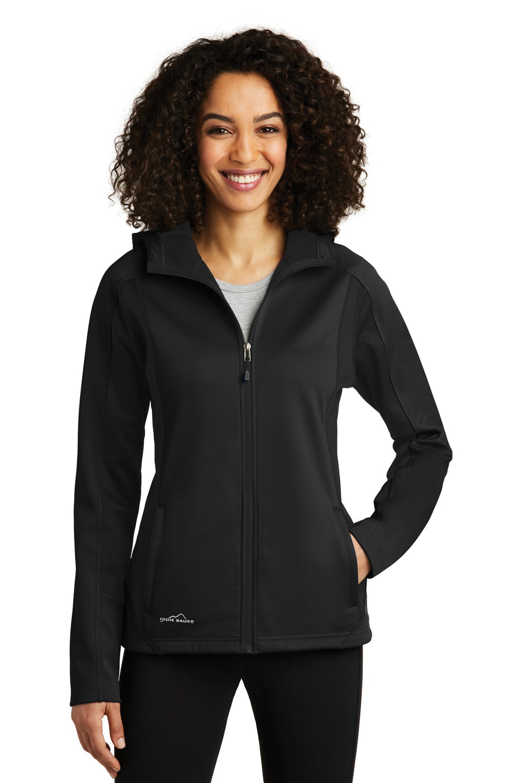 Eddie Bauer Women's Trail Soft Shell Jacket – Black/Black – front