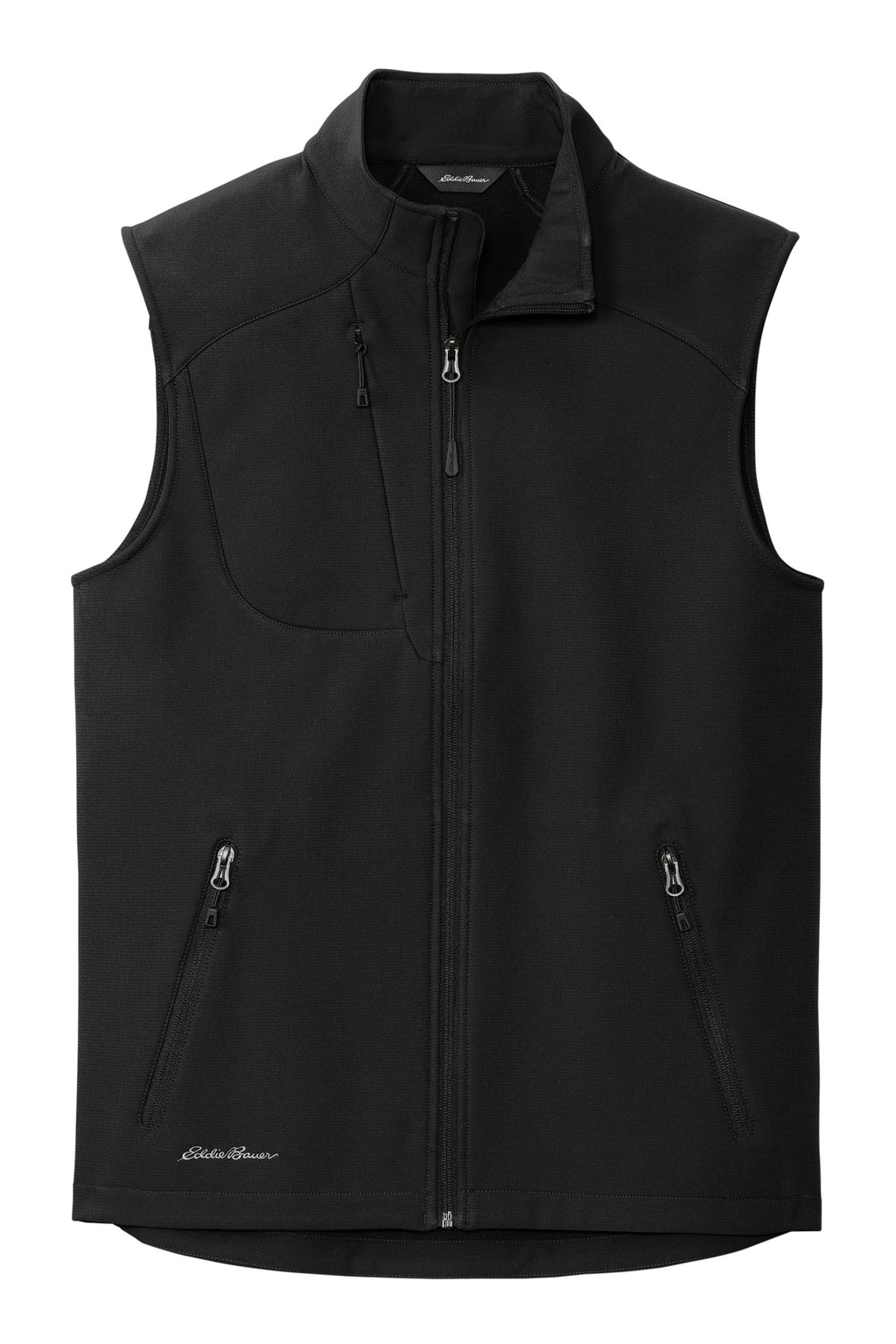 Eddie Bauer Stretch Soft Shell Vest – Deep Black – flat front