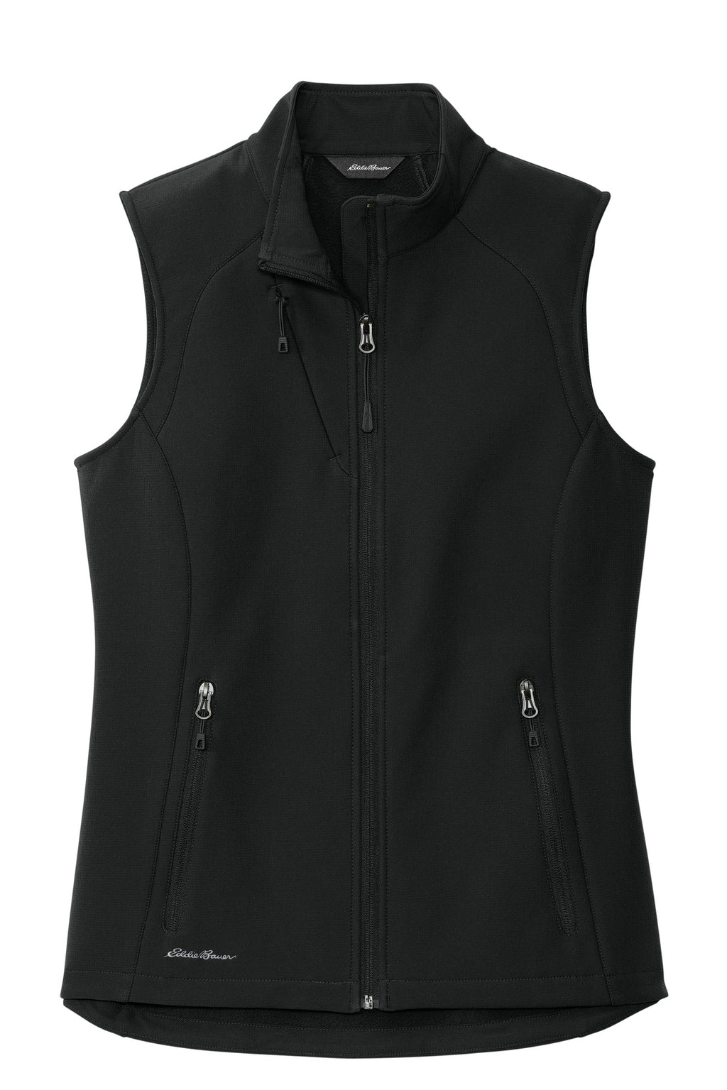 Eddie Bauer Women's Stretch Soft Shell Vest – Deep Black – flat front