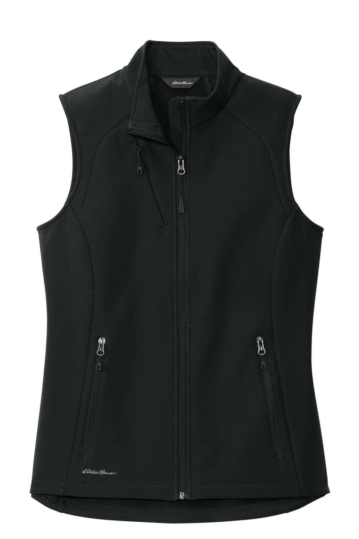 Eddie Bauer Women's Stretch Soft Shell Vest – Deep Black – flat front