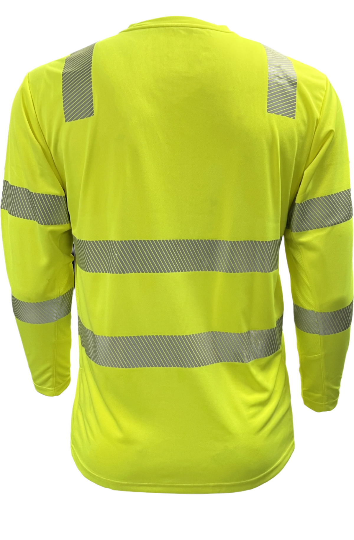 Reflective Apparel Hi-Vis Coolmax Long Sleeve Pocket Safety T-Shirt, ANSI Class 3, Lime view 2