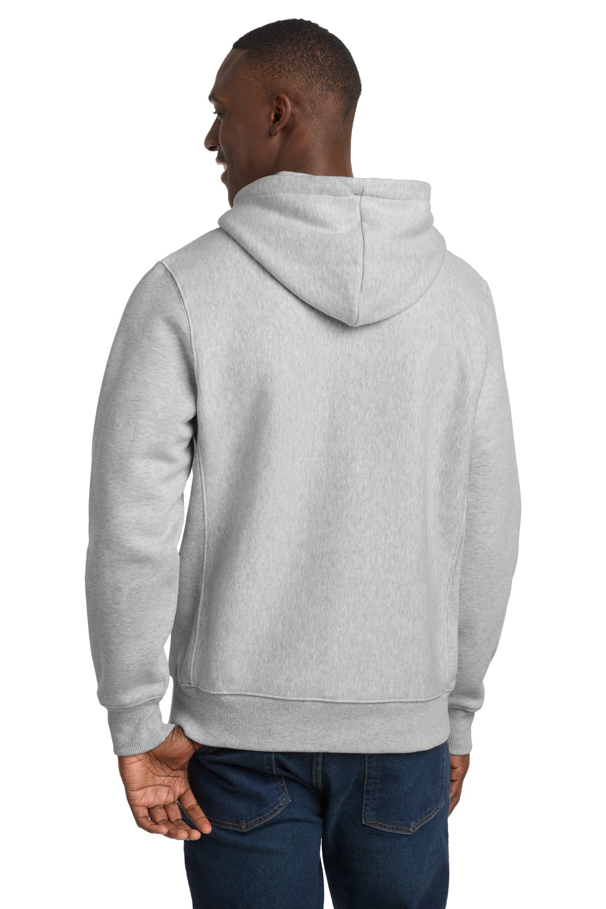 Sport-Tek Super Heavyweight Pullover Hooded Sweatshirt – Athletic Heather – back