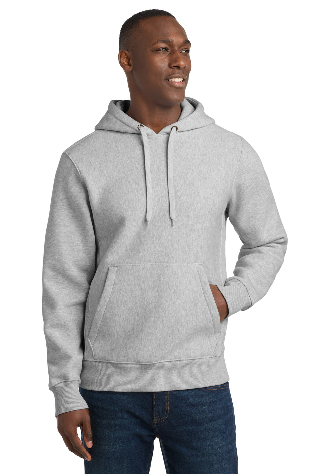 Sport-Tek Super Heavyweight Pullover Hooded Sweatshirt – Athletic Heather – front