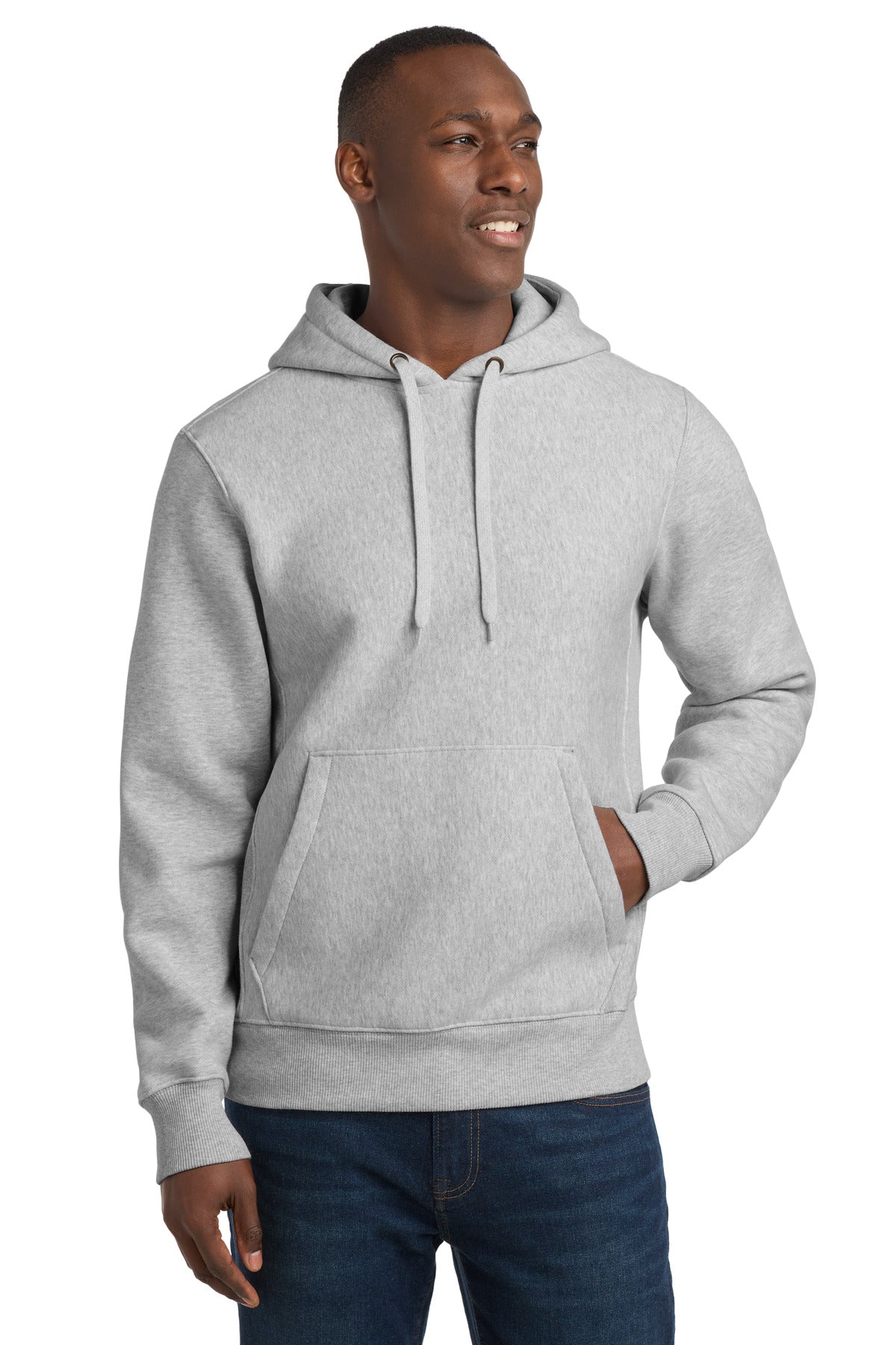 Sport-Tek Super Heavyweight Pullover Hooded Sweatshirt – Athletic Heather – front