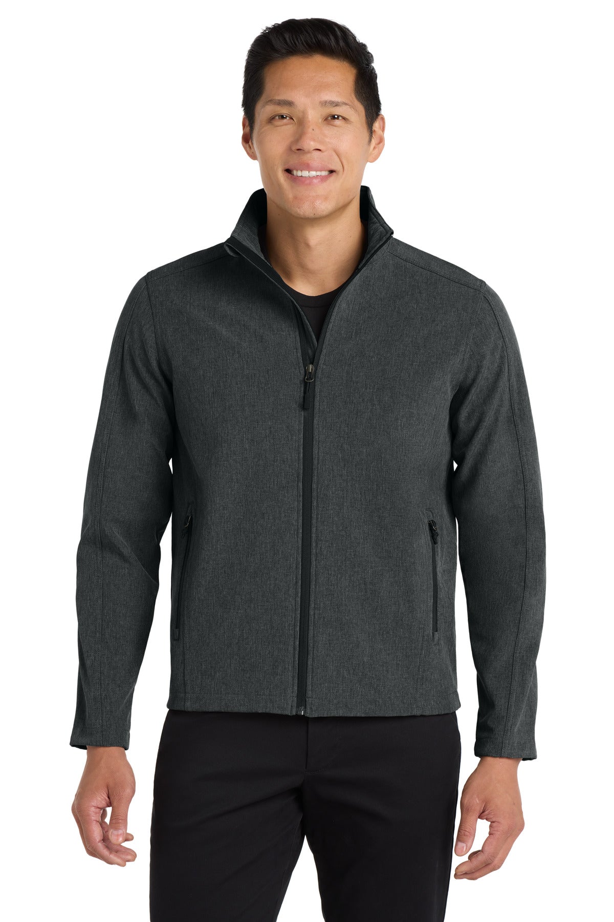 Port Authority Core Soft Shell Jacket – Black Charcoal Heather