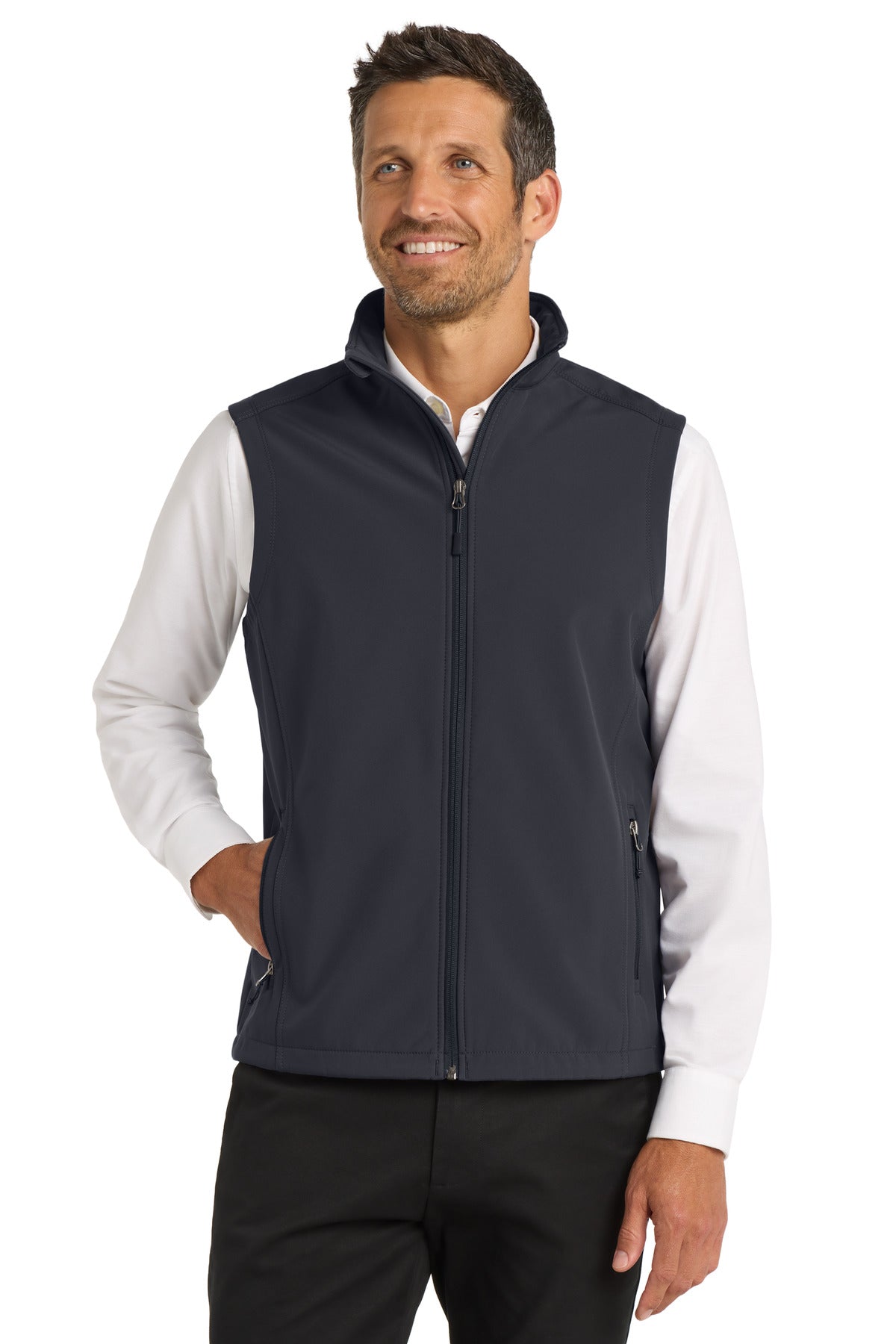 Port Authority Core Soft Shell Vest – Battleship Grey – front