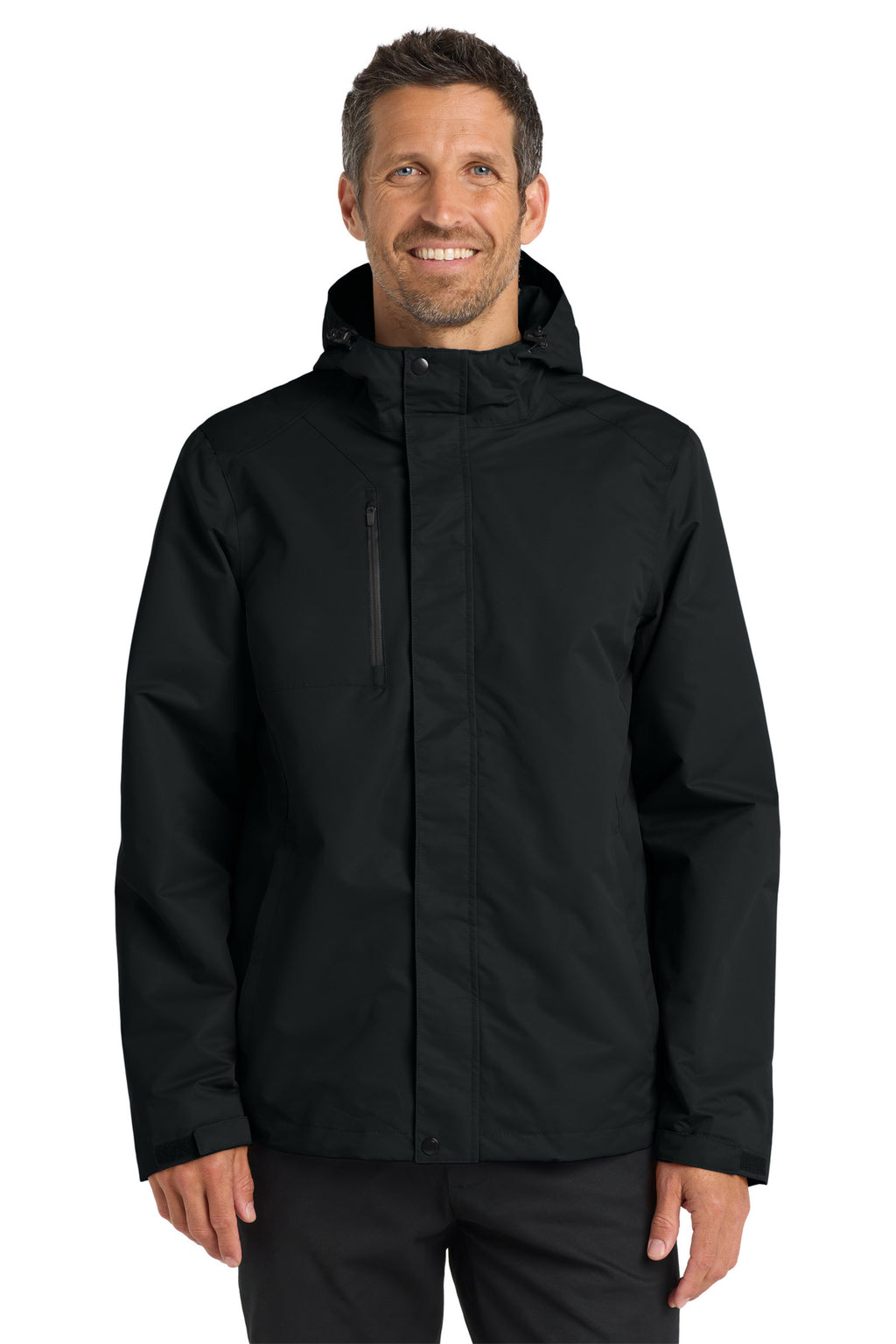 Port Authority All-Conditions Jacket – Black – front