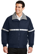 Port Authority Challenger Jacket with Reflective Taping – True Navy/Grey Heather/Reflective