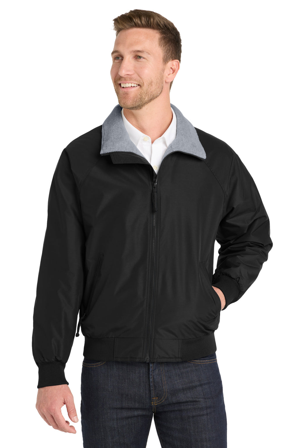 Port Authority Challenger Jacket – True Black/Gray – front