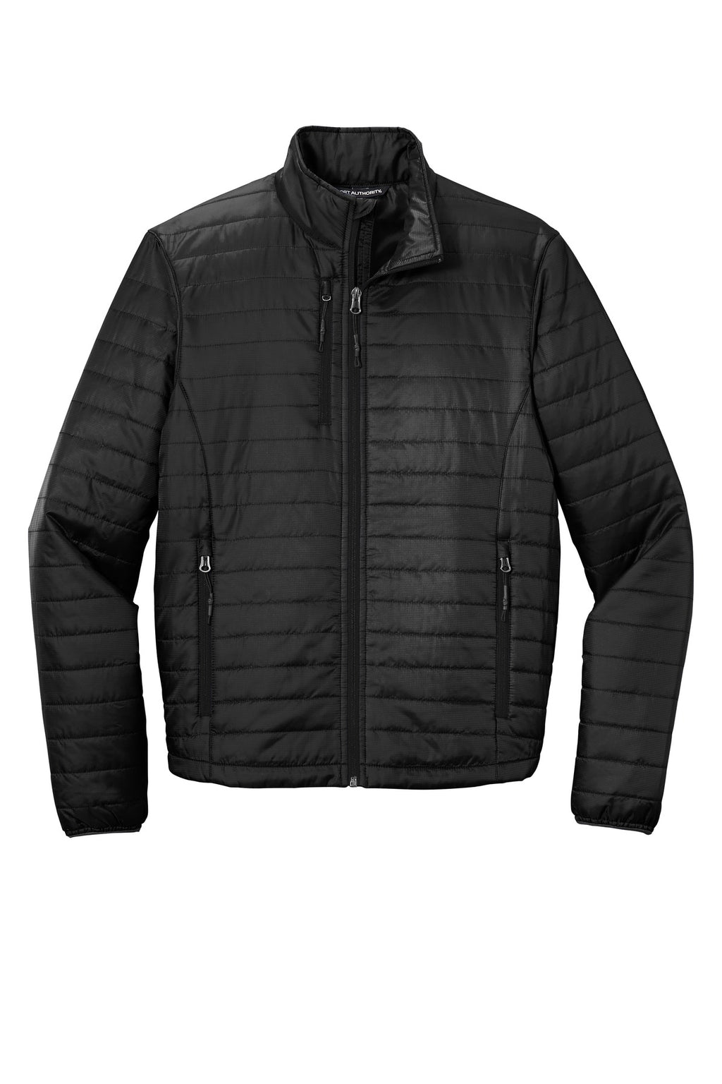 Port Authority Packable Puffy Jacket – Deep Black – flat front