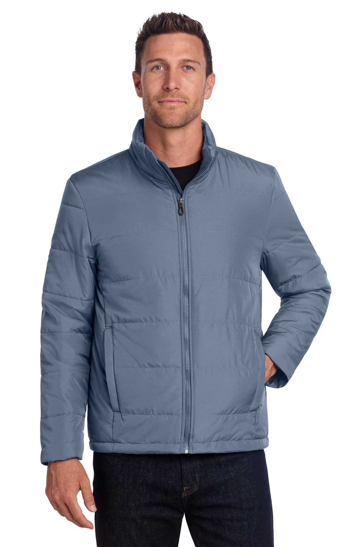 Port Authority Puffer Jacket – Dusk Blue – front
