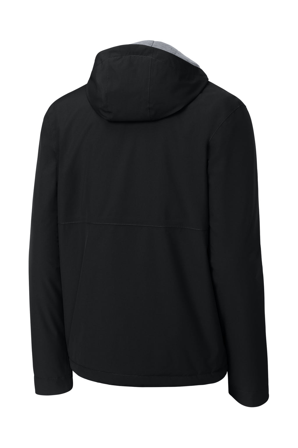 Sport-Tek Waterproof Insulated Jacket – Black – flat back