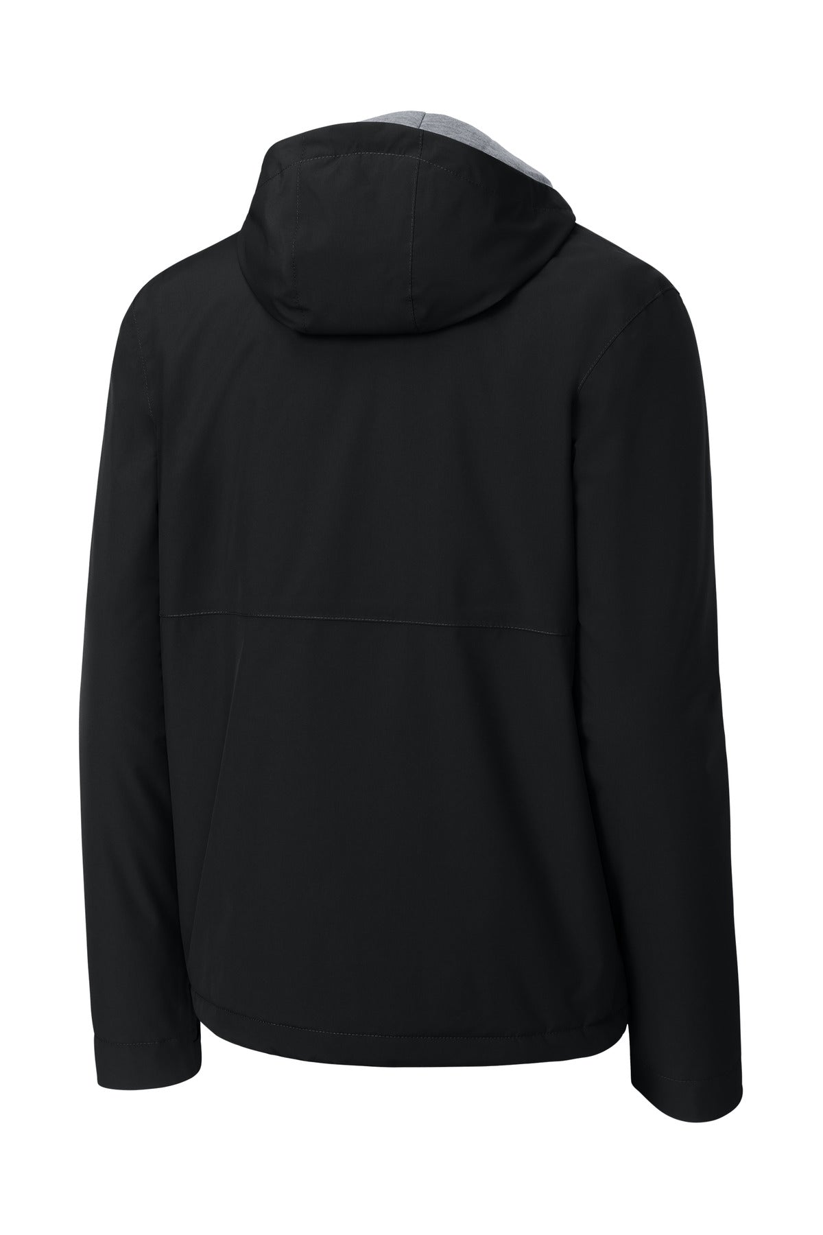 Sport-Tek Waterproof Insulated Jacket – Black – flat back