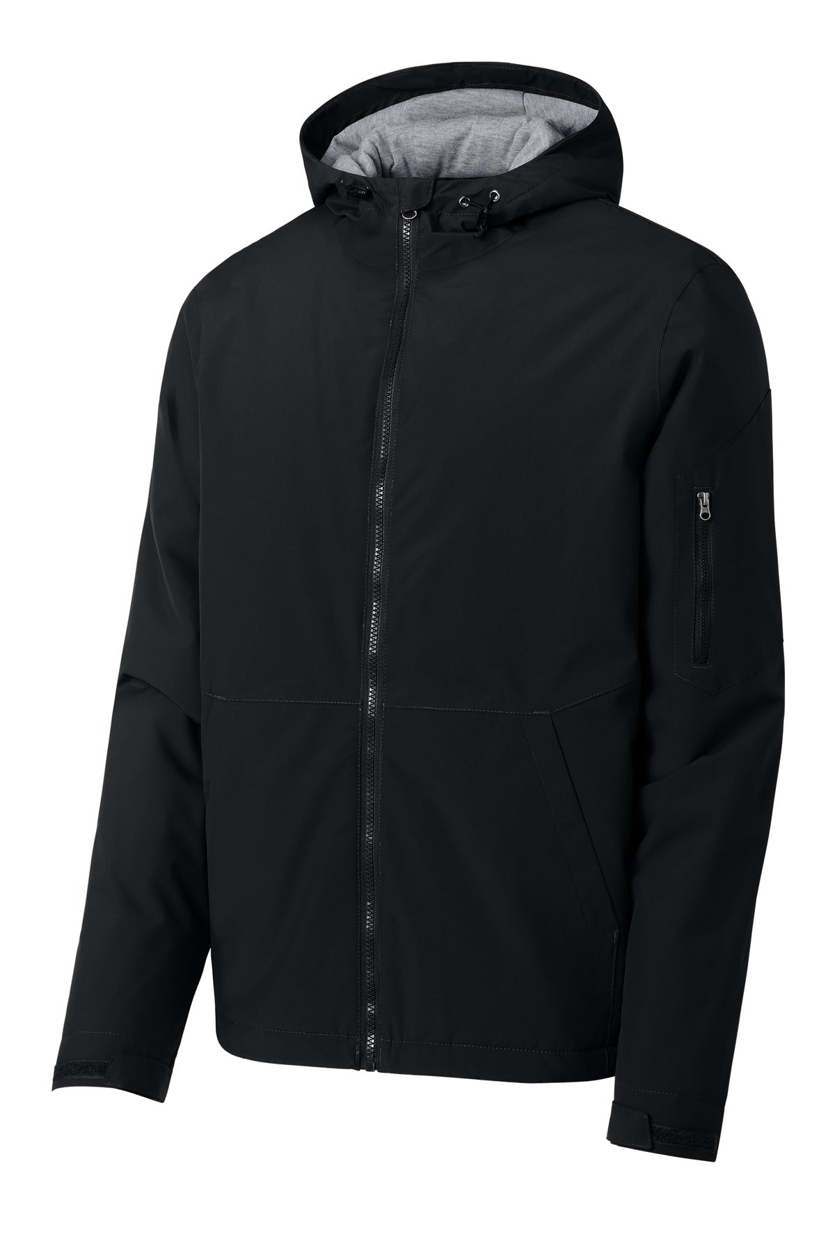 Sport-Tek Waterproof Insulated Jacket – Black – flat front