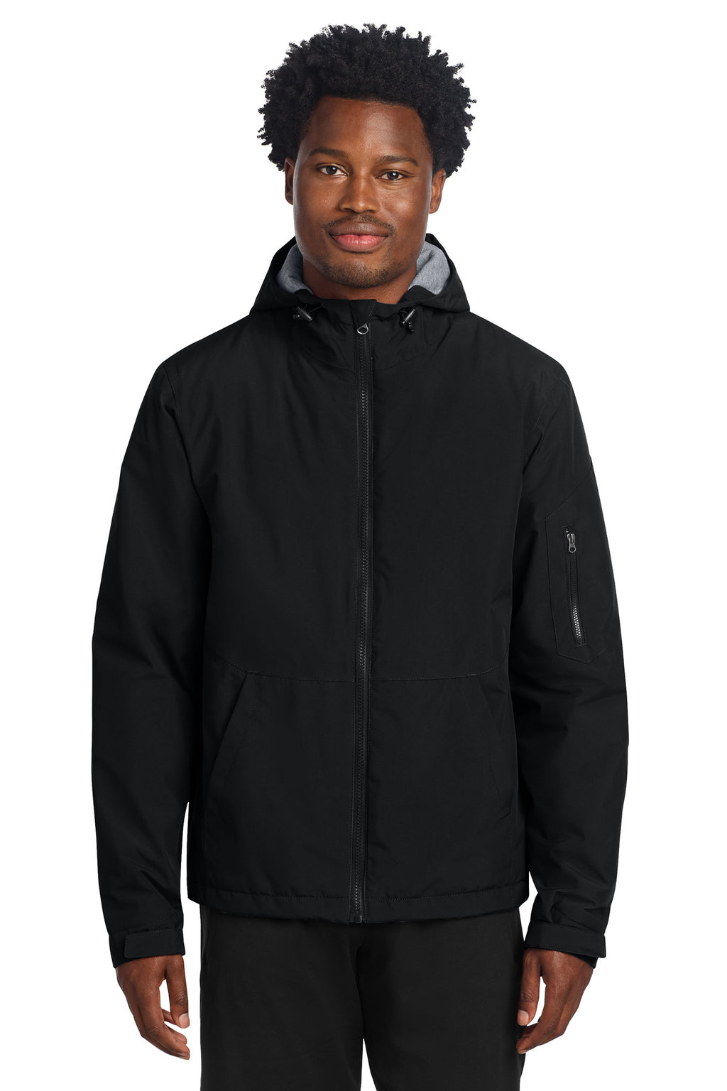 Sport-Tek Waterproof Insulated Jacket – Black – front