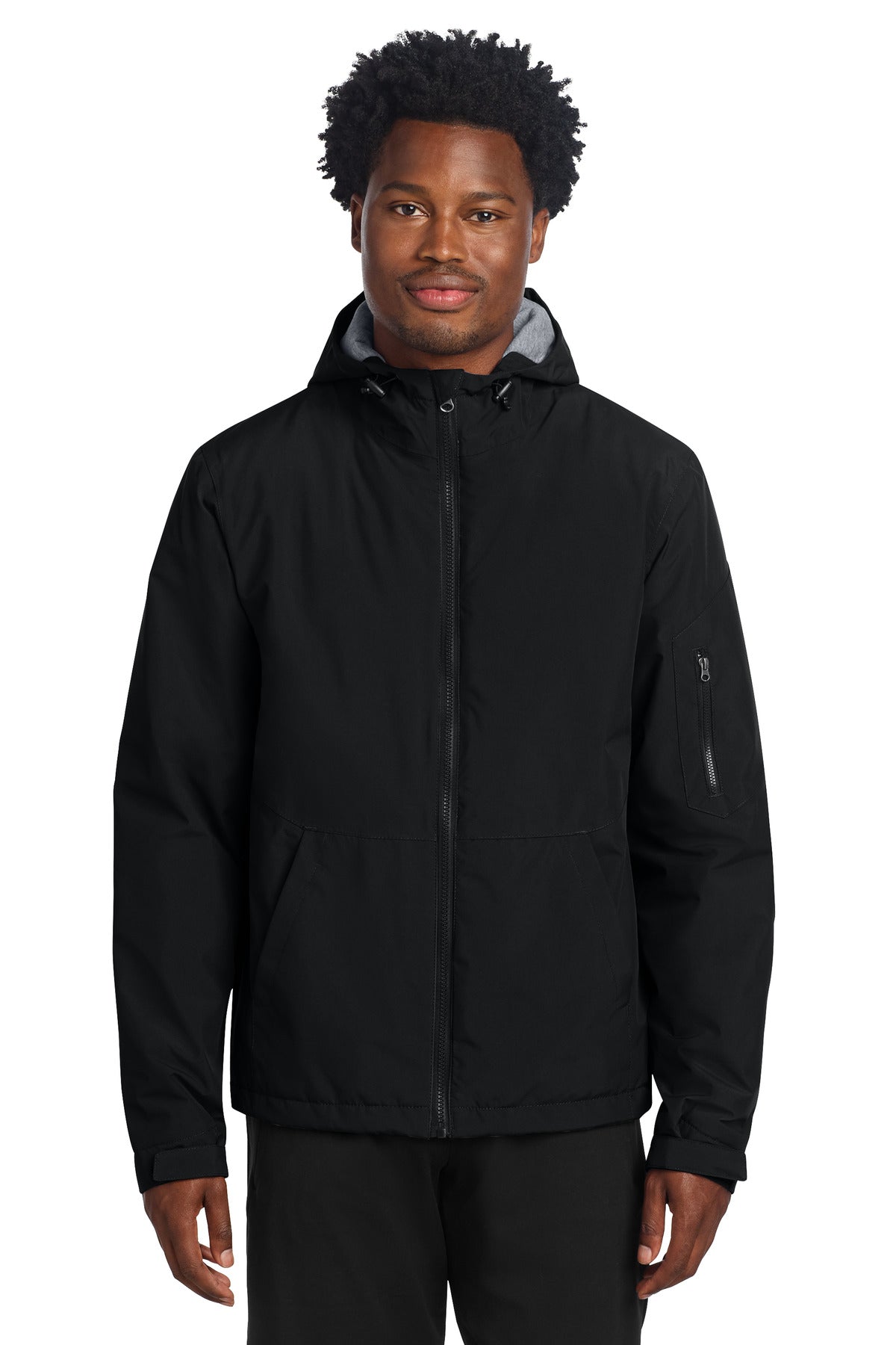 Sport-Tek Waterproof Insulated Jacket – Black – front
