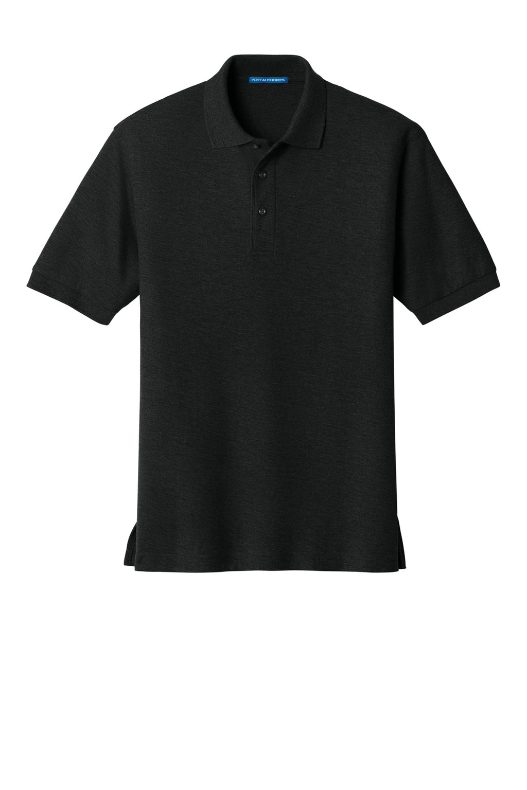 Port Authority Silk Touch Polo – Black – flat front