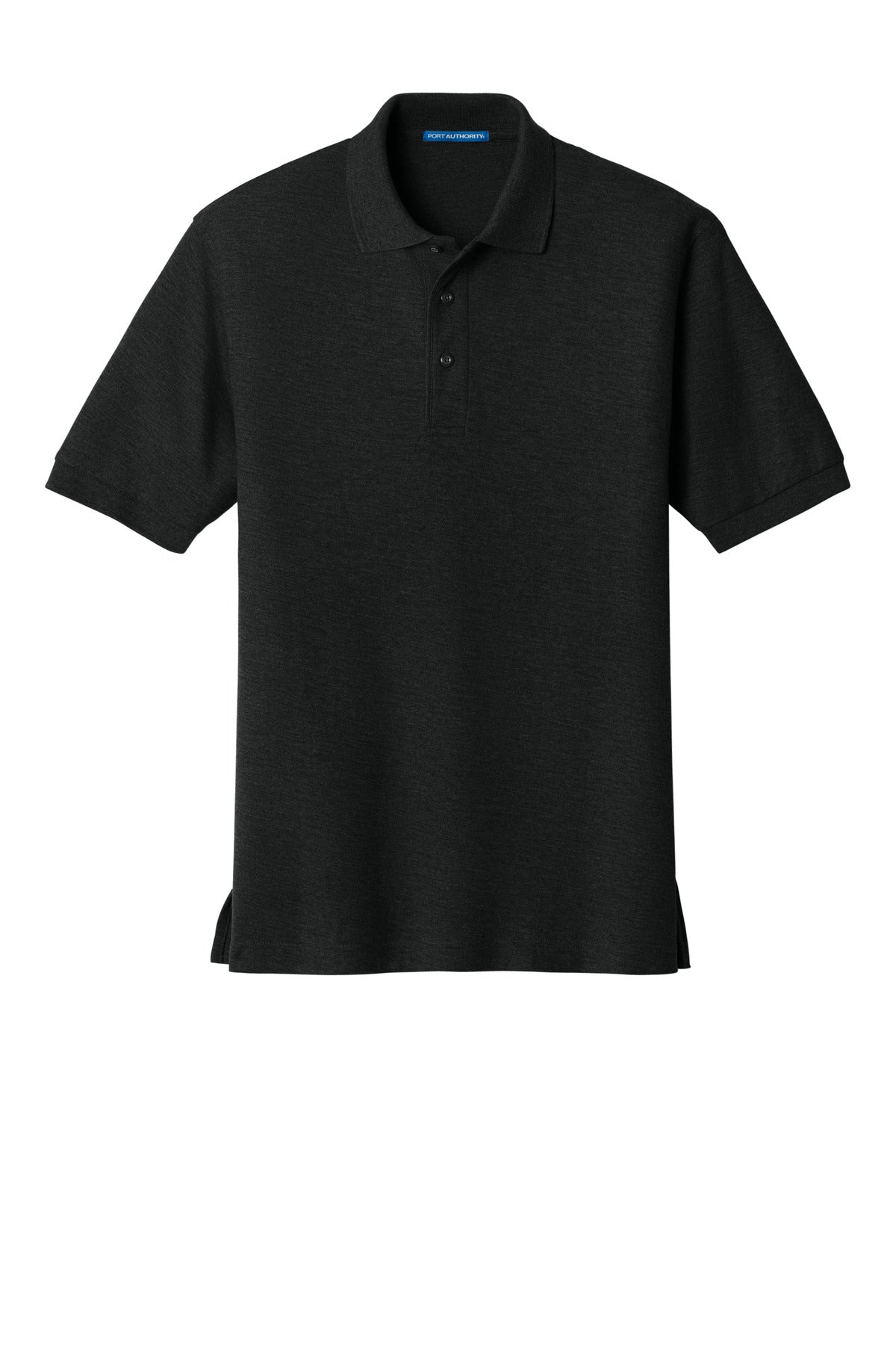 Port Authority Silk Touch Polo – Black – flat front