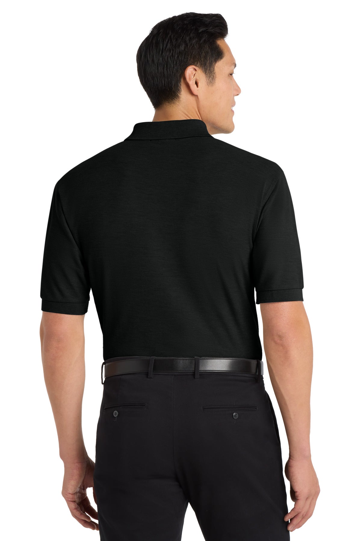 Port Authority Silk Touch Polo – Black – back